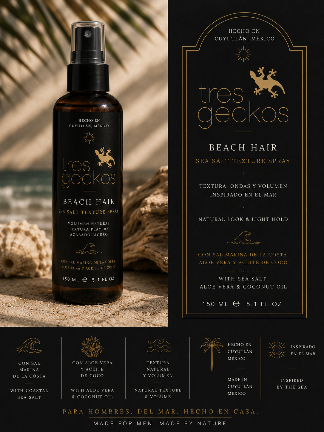 Tres Geckos Beach Hair Spray